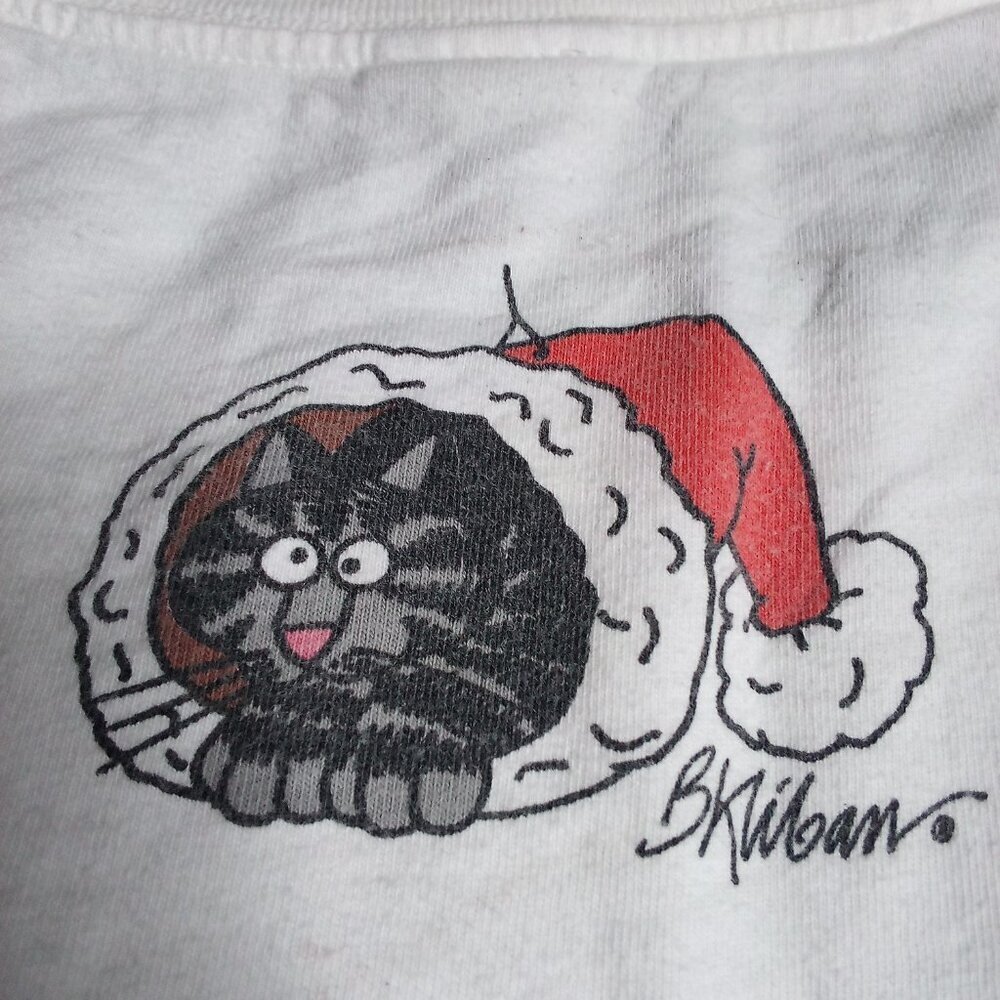 Vintage Crazy Shirts Kliban Cat Christmas Long Sleeve T-Shirt - Picture 6 of 6
